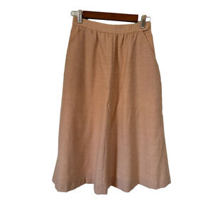 Breckenridge Women 10 ILGWU Vintage Wool Peach Acadamia Preppy Modest Midi Skirt